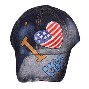 I Love USA Painted Cap