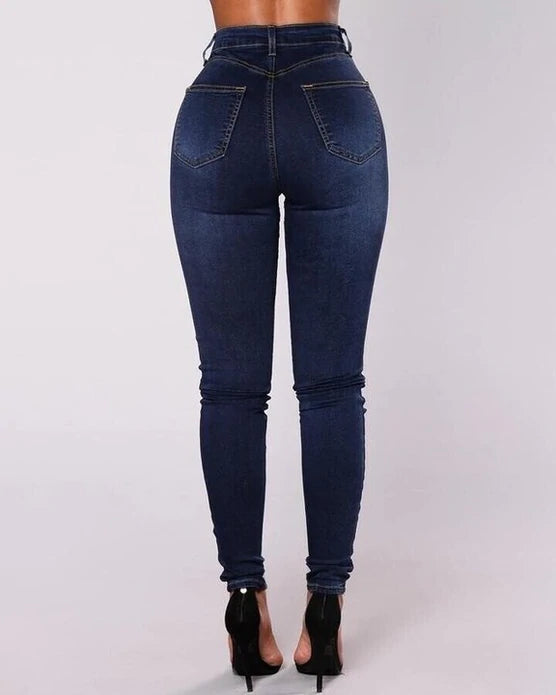 Double Breasted High Waist Jeans