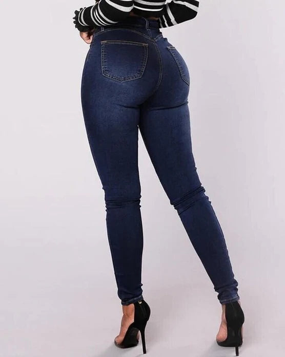 Double Breasted High Waist Jeans