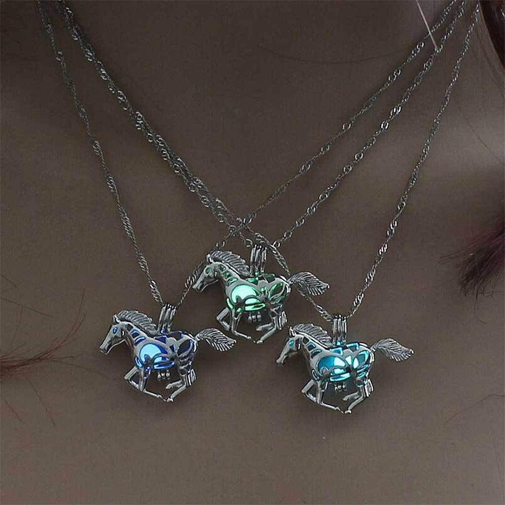 Glow In The Dark Horse Necklace