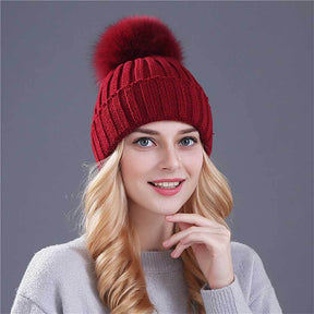Big Pom Pom Knitted Beanie Winter Hat