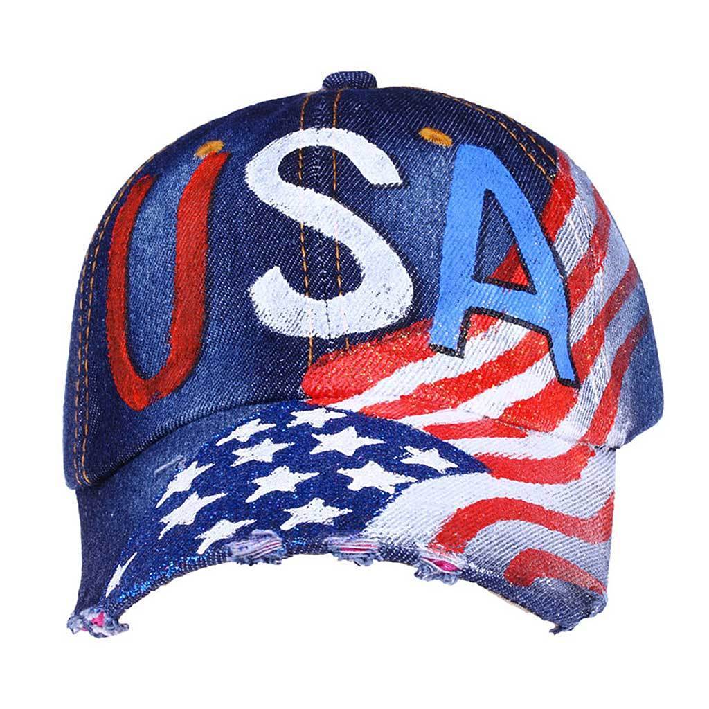 LIMITED EDITION Hand Painted USA Flag Cap