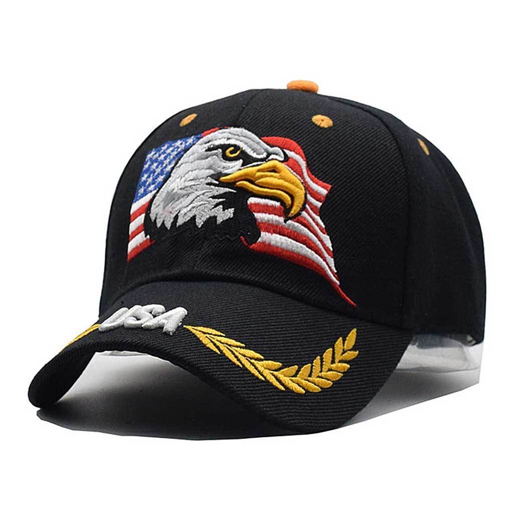 Embroidered Bald Eagle USA Flag Cap