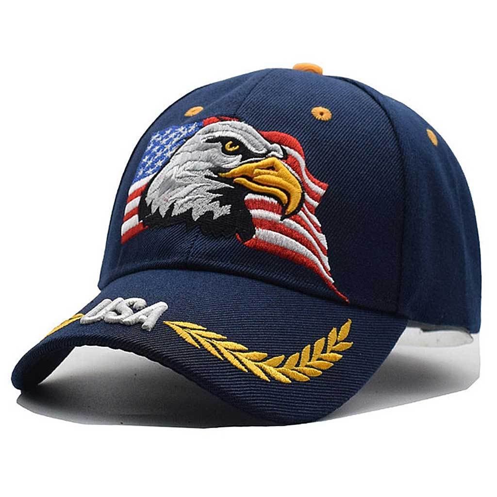 Embroidered Bald Eagle USA Flag Cap