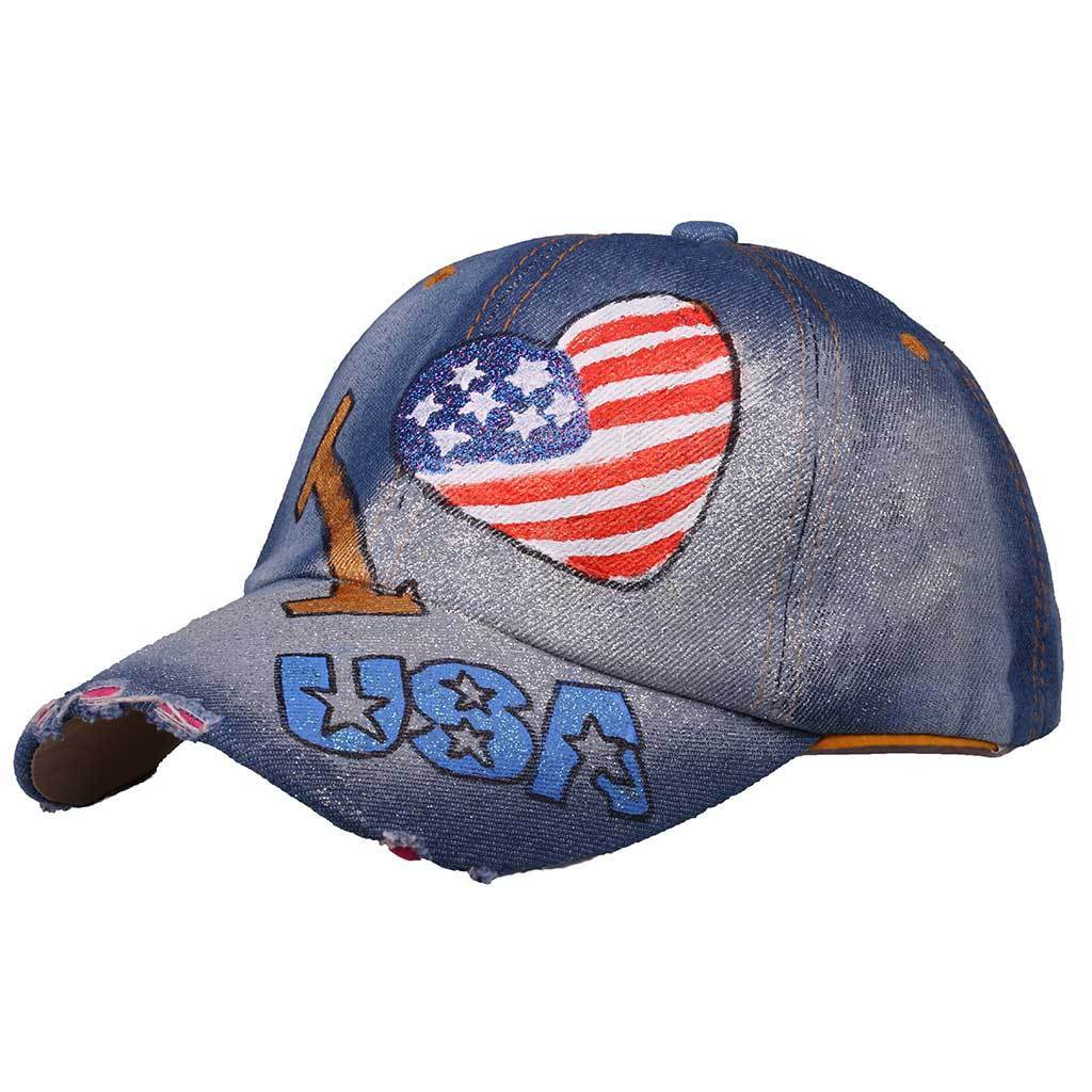 I Love USA Painted Cap