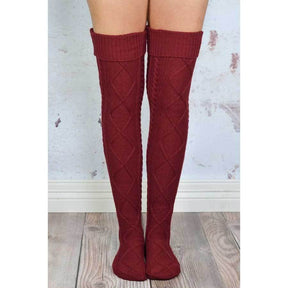 Warm Over Knee Knitted Socks