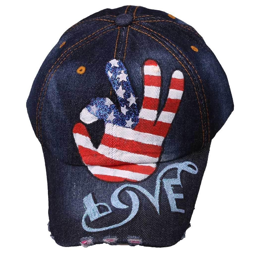 Love Painted Usa Flag Cap