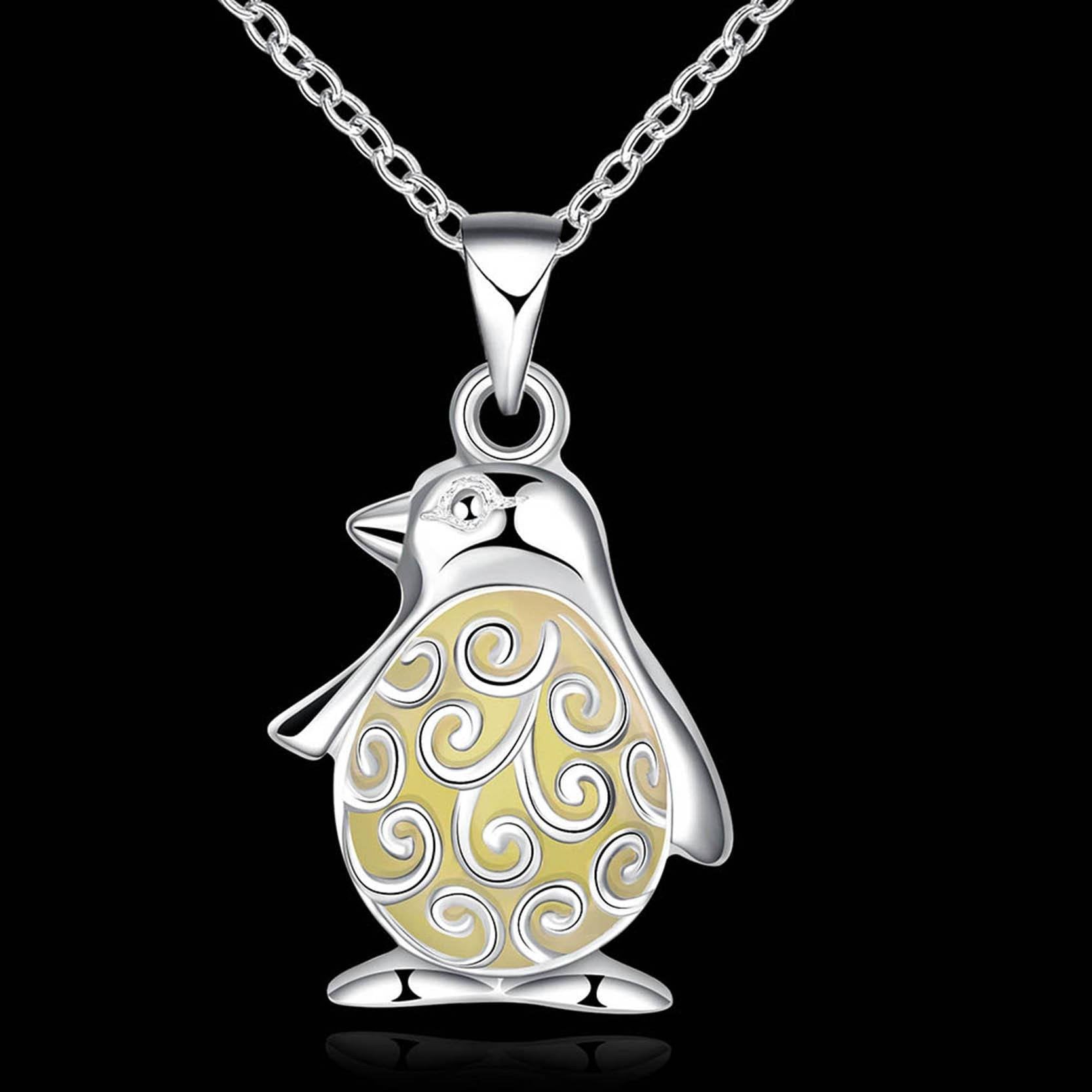 Pendant Necklaces - Glow In The Dark Penguin Necklace