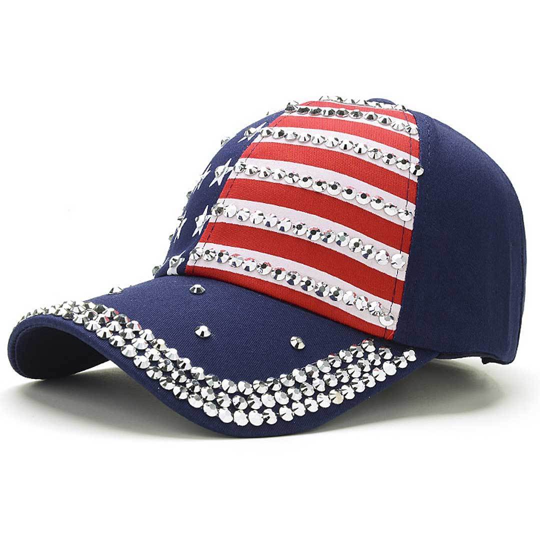 Crystal USA Flag Cap